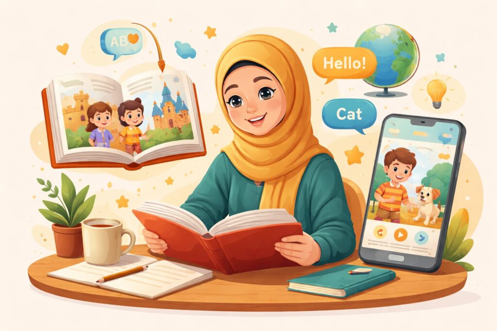 تعلم اللغة الإنجليزية بالقصص بطريقة تفاعلية